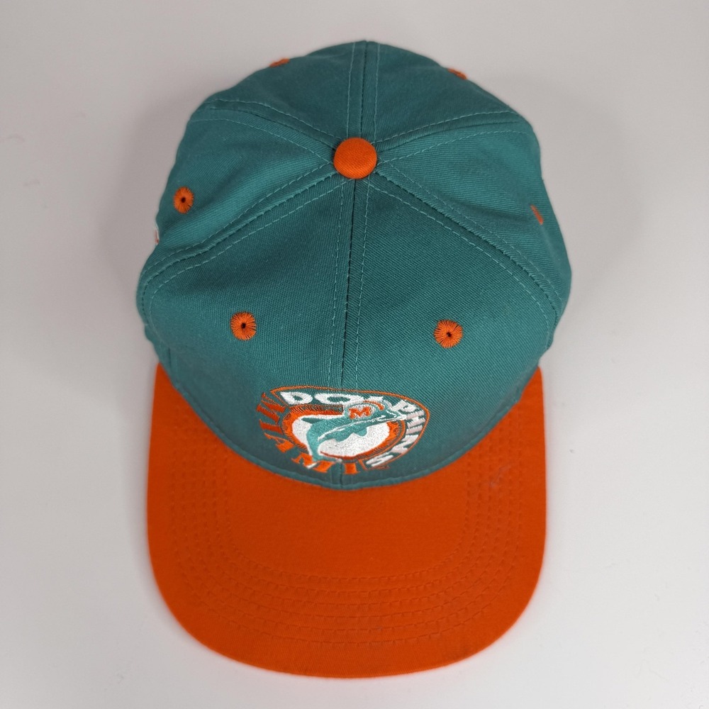 Vintage Miami Dolphins Hat Cap Strap Back Mens One Size Green NFL #1 Apparel - Picture 5 of 10